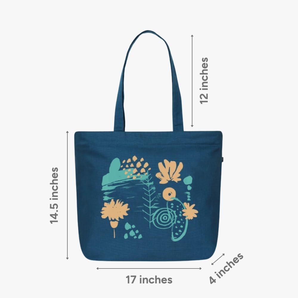 Aesthetic Canvas Tote Bag for Women Large Zipper Tote Bags with Pocket, Women Tote Bag for Yoga, Work, Beach
