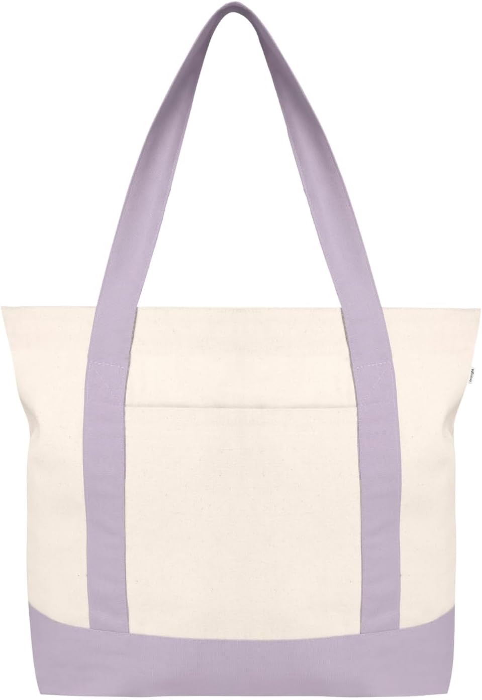 Canvas Tote Bag for Women with Zip & Inner Pocket, 100% Organic Cotton Tote Bags for Men, Shopping, Beach