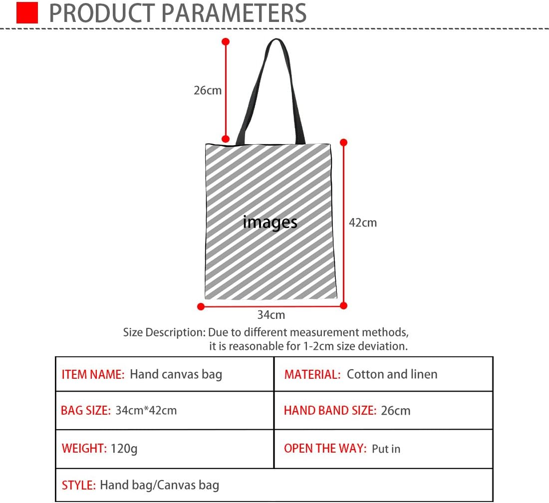 Women Shoulder Bag Canvas Bag for Women Girls School Bag Beach Handbag Shopper Bag Lightweight Handbag