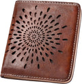 Womens Wallet, Slim Small Wallet for Women Men  Wallet Women Sunflower Leather ID Credit Card Holder whit Zipper Coin Pocket Bifold Compact Wallet