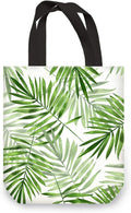 Canvas Bag Green Leaves Shopping Bag Reusable Grocery Bag Washable Foldable Canvas Tote Bag 50LBS