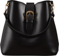 Bucket Vegan Leather Bag For Women  Retro Faux Casual Purse Classic Vintage Simple Shoulder Handbag